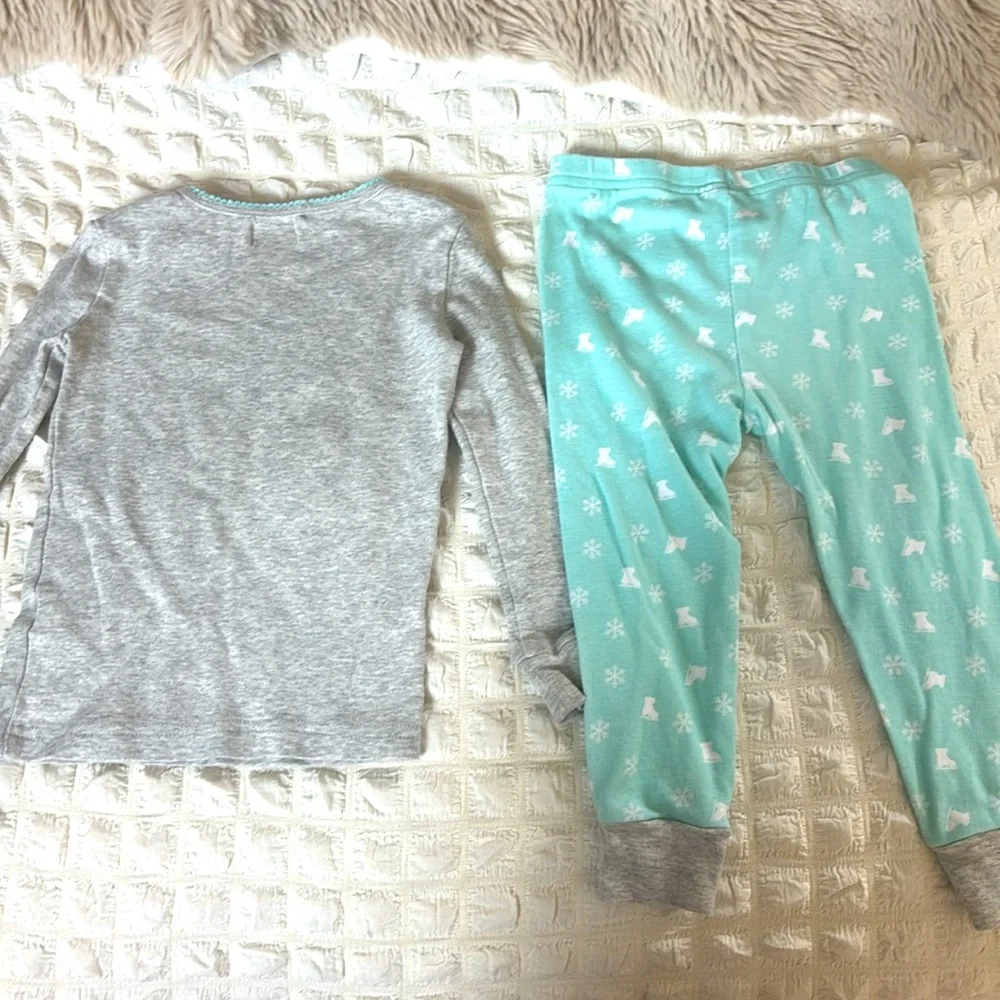 Toddler Girls Snug Fit Snowman ⛄️ & Figure Skater ⛸️ Pajama Sleep Set ~ ❄️⛄️⛸️
